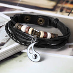 Black Leather Yin Yang Bracelet - Vignette | Yin Yang Paradise