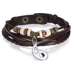 Black Leather Yin Yang Bracelet - Vignette | Yin Yang Paradise