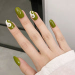 Green Yin Yang Nails (24 Pieces) - Vignette | Yin Yang Paradise
