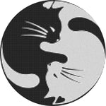 Black and White Cat Diamond Painting - Vignette | Yin Yang Paradise