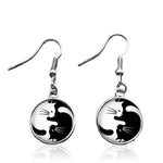 Black and White Cat Earrings - Vignette | Yin Yang Paradise
