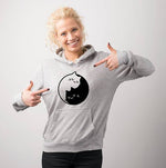 Black and White Cat Hoodie - Vignette | Yin Yang Paradise