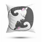 Black and White Cat Pillow - Vignette | Yin Yang Paradise