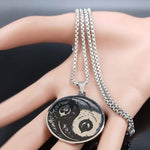 Black and White Feather Necklace - Vignette | Yin Yang Paradise