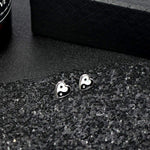 Black and White Heart Stud Earrings - Vignette | Yin Yang Paradise