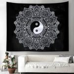 Black and White Mandala Tapestry - Vignette | Yin Yang Paradise