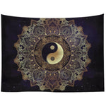 Black and White Mandala Tapestry - Vignette | Yin Yang Paradise