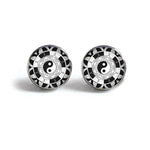 Black and White Stud Earrings - Vignette | Yin Yang Paradise