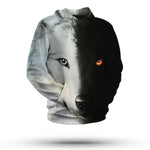 Black and White Wolf Hoodie - Vignette | Yin Yang Paradise