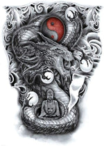 Black Dragon Temporary Tattoo - Vignette | Yin Yang Paradise
