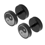 Black Stud Men's Yin Yang Earrings - Vignette | Yin Yang Paradise