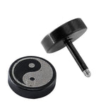 Black Stud Men's Yin Yang Earrings - Vignette | Yin Yang Paradise