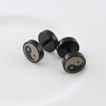 Black Stud Men's Yin Yang Earrings - Vignette | Yin Yang Paradise