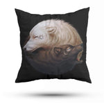 Black Wolf Yin Yang Pillow - Vignette | Yin Yang Paradise