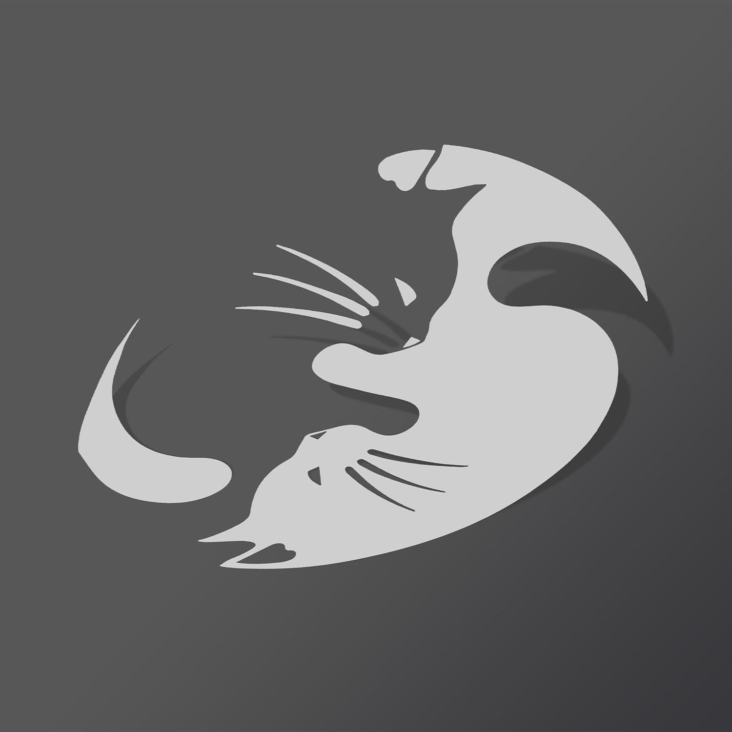 yin yang cat sticker