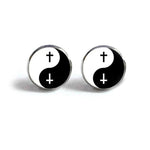 Christian Cross Yin Yang Earrings - Vignette | Yin Yang Paradise