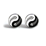 Yin Yang Fish Bone Stud Earrings - Vignette | Yin Yang Paradise