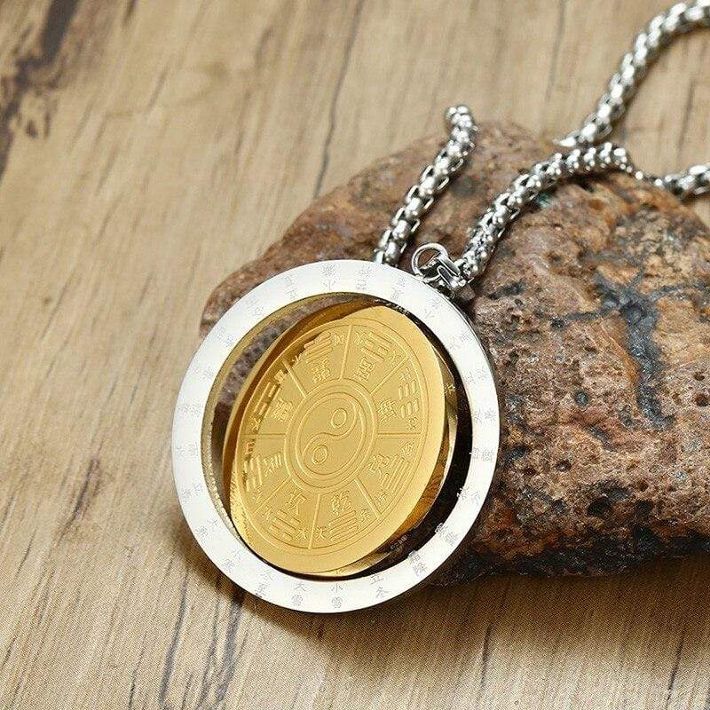 white gold yin yang pendant