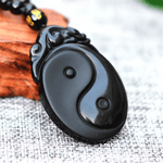 Obsidian Necklace Yin Yang - Vignette | Yin Yang Paradise