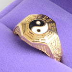 Octagon Gold Yin Yang Ring - Vignette | Yin Yang Paradise
