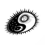 Sun and Moon Car Sticker - Vignette | Yin Yang Paradise