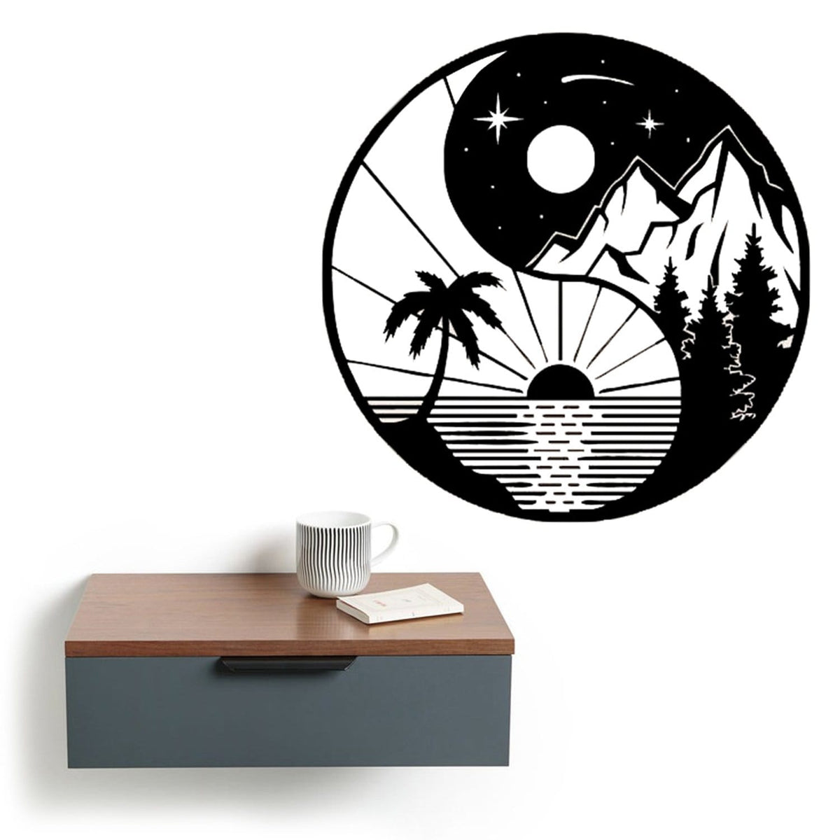 Sun and Moon Wall Decal | Yin Yang Paradise