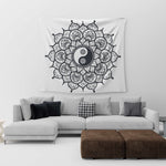 Sunflower Mandala Yin Yang Tapestry - Vignette | Yin Yang Paradise