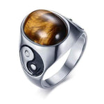 Tiger Eye Stone Yin Yang Ring - Vignette | Yin Yang Paradise