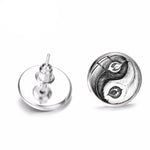 White Feather Yin Yang Earrings - Vignette | Yin Yang Paradise