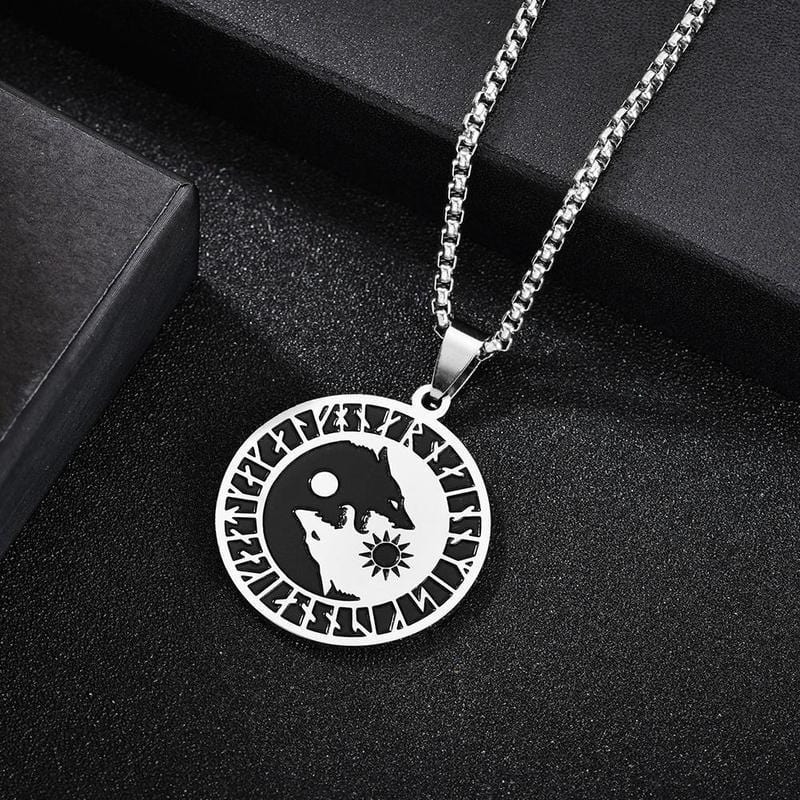 wolf yin yang necklace free shipping