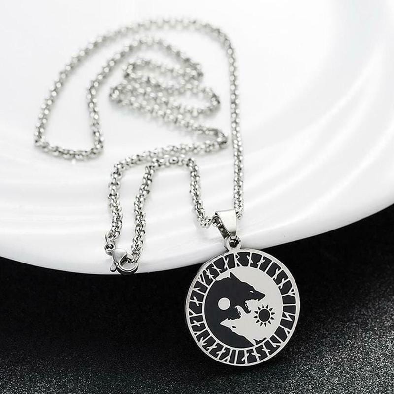 yin yang wolf pendant