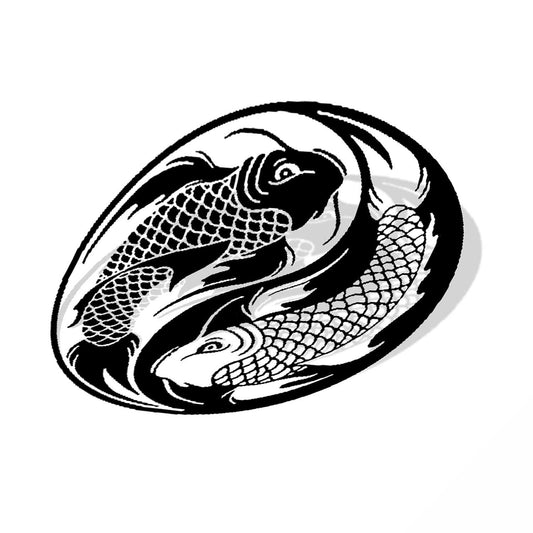 Yin Yang Koi Fish Sticker