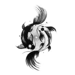 Yin Yang Koi Fish Temporary Tattoo - Vignette | Yin Yang Paradise
