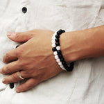 black and white bracelet couple