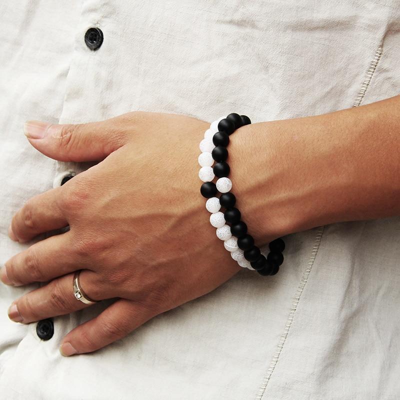 black and white bracelet couple