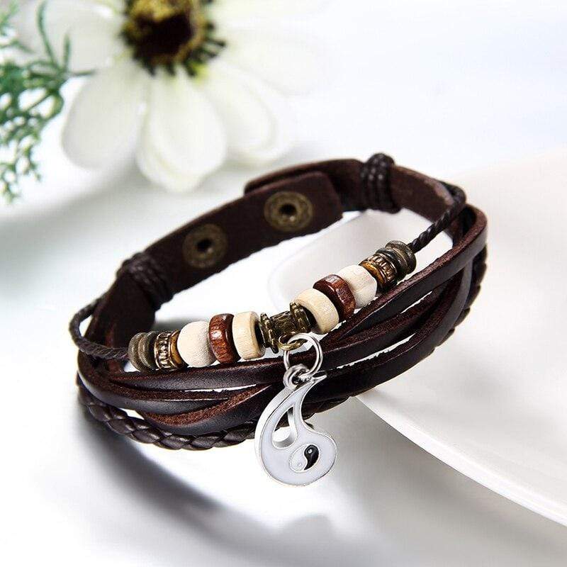 brown leather bracelet