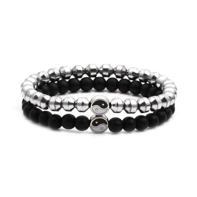 yin yang bracelet chrome