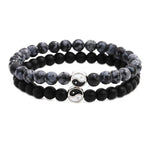 gray yin yang bracelet