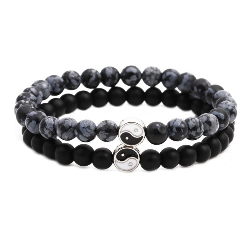 gray yin yang bracelet