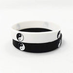 black and white rubber band bracelet