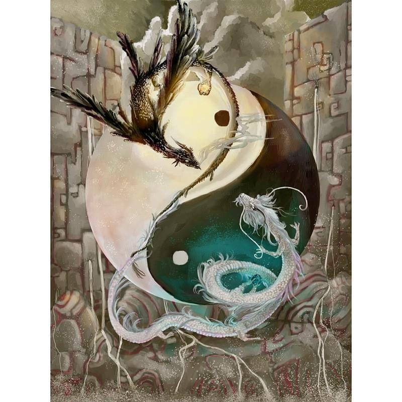 yin yang dragon diamond painting