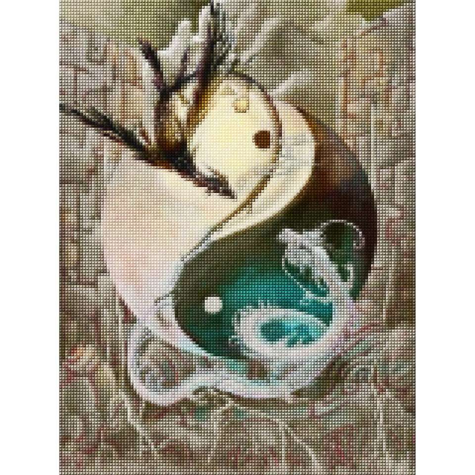 Dragon Yin Yang - Abstract Religious Diamond Painting, Full Round/Squa–  Diamond Paintings Store