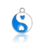 Yin Yang Heart Charms