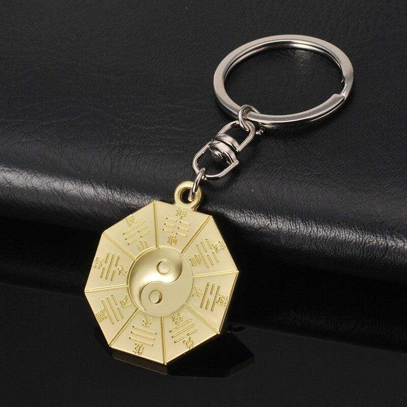 gold yin yang keychain