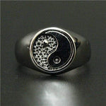 silver yin yang ring