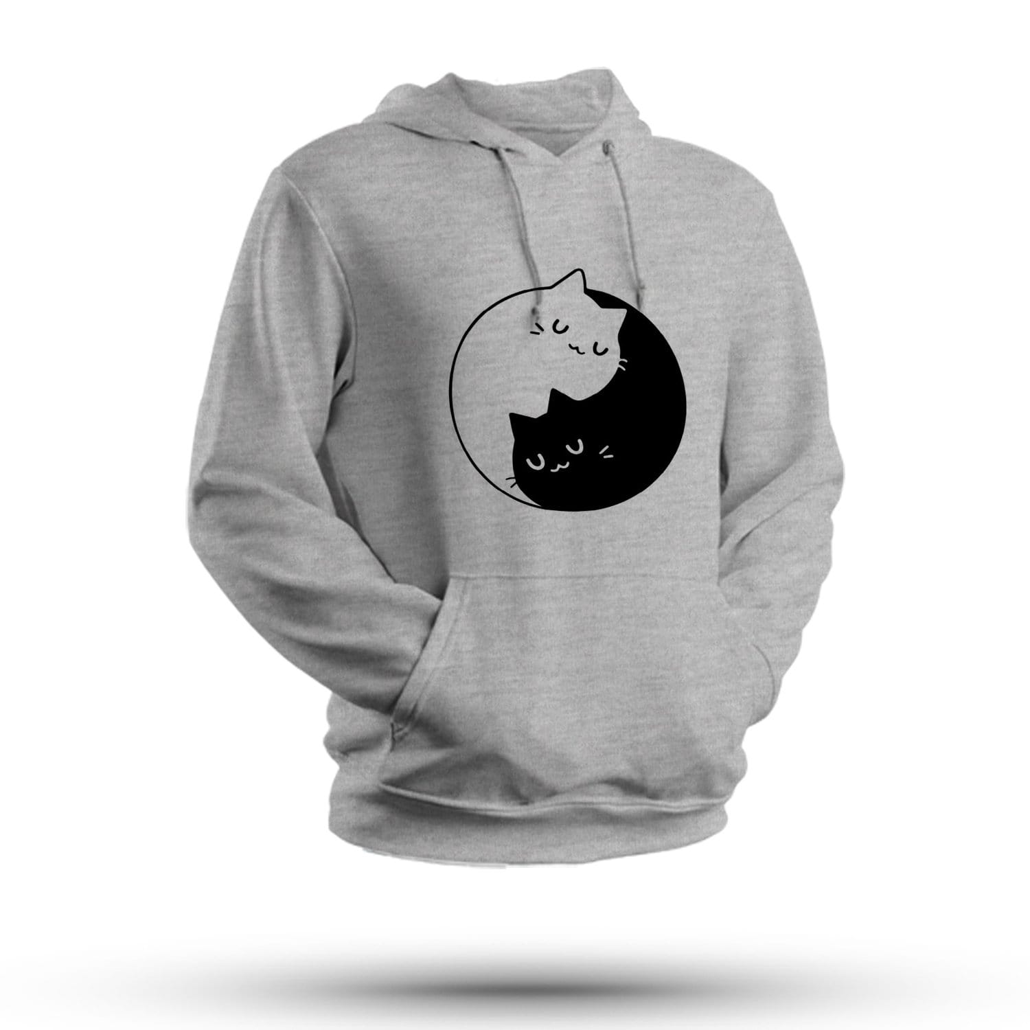 cat yin yang hoodie