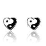 yin yang heart earrings