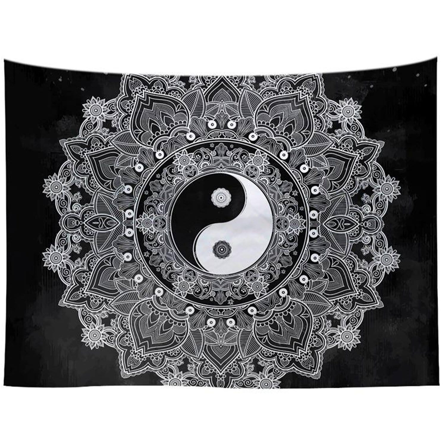 mandala yin yang tapestry