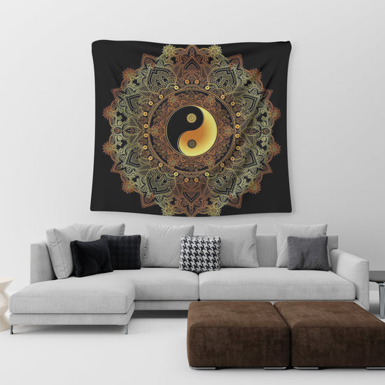 gold mandala tapestry