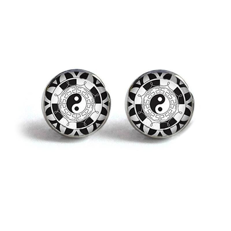 Black and White Stud Earrings